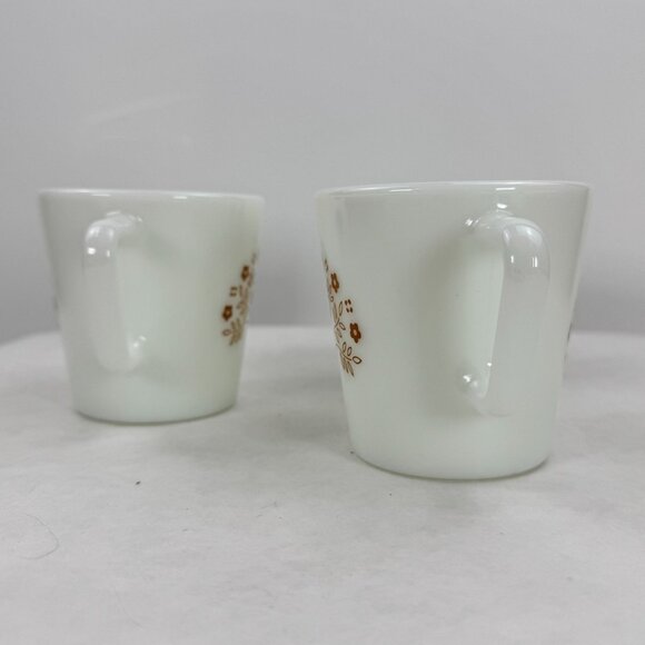 Vintage 1970s Pyrex Milk Glass Coffee Cup Mug Summer Impressions Floral Set Of 3 - Picture 7 of 8